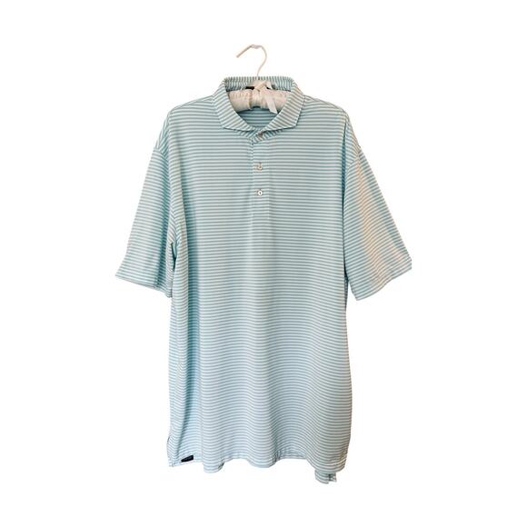 Peter Millar Other - Peter Millar Summer Comfort Polo Shirt Men’s XL Blue White Stripe Golf Stretch